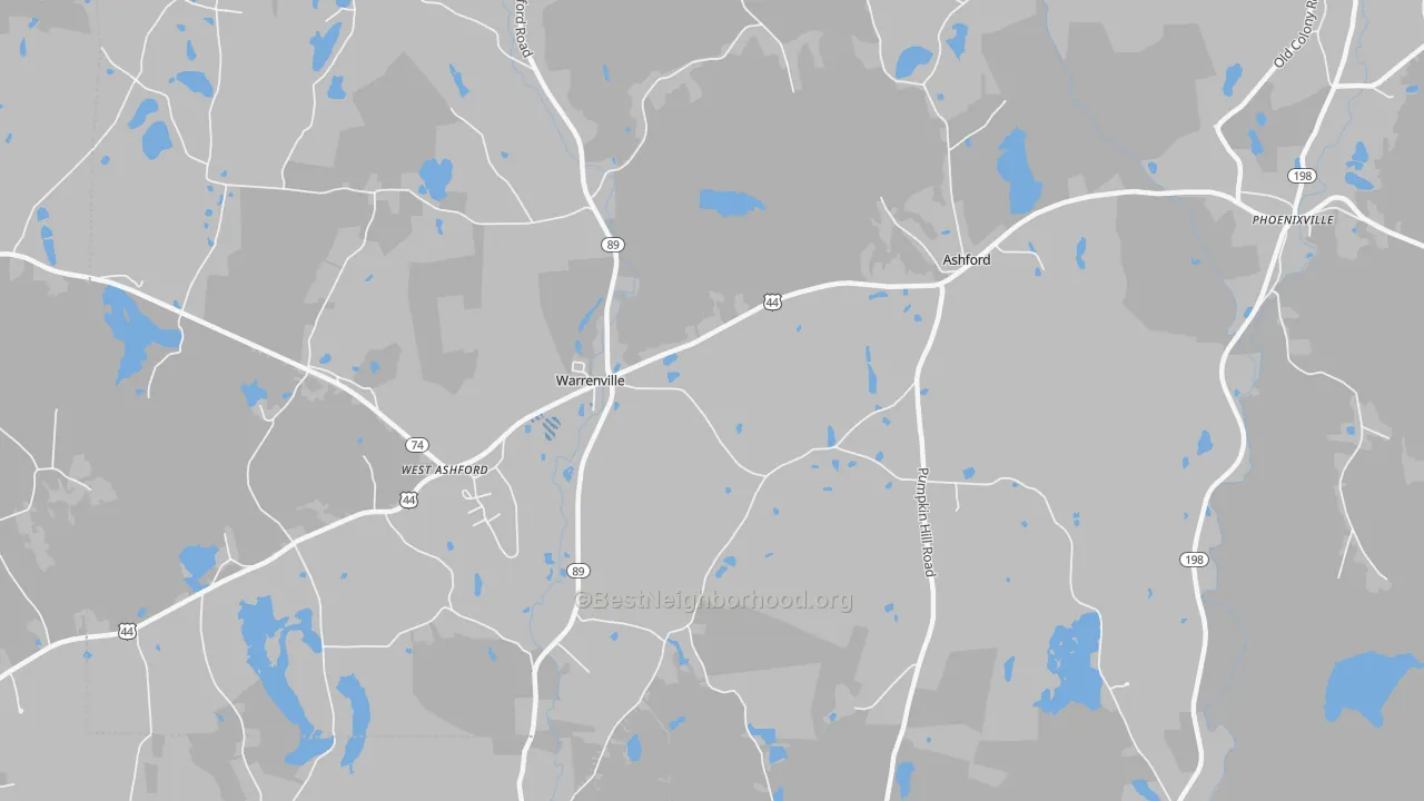 Transit Grade map of Warrenville, CT