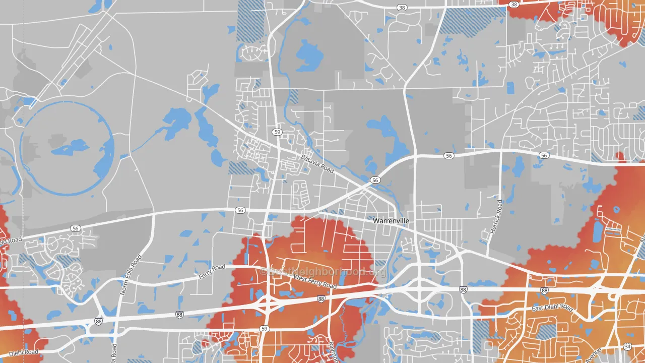 Transit Grade map of Warrenville, IL