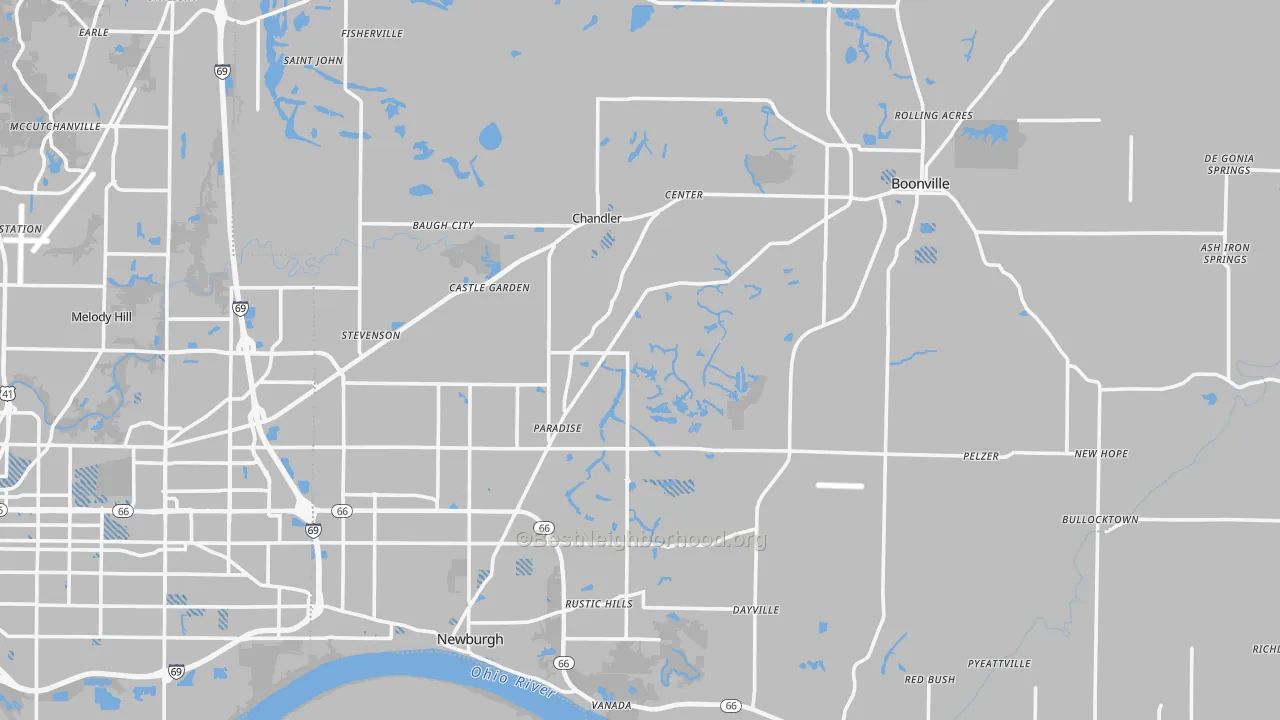 Transit Grade map of Warrick County, IN