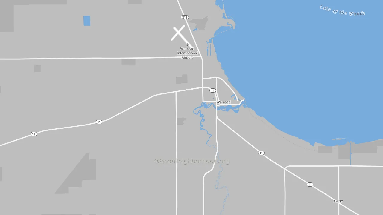 Transit Grade map of Warroad, MN