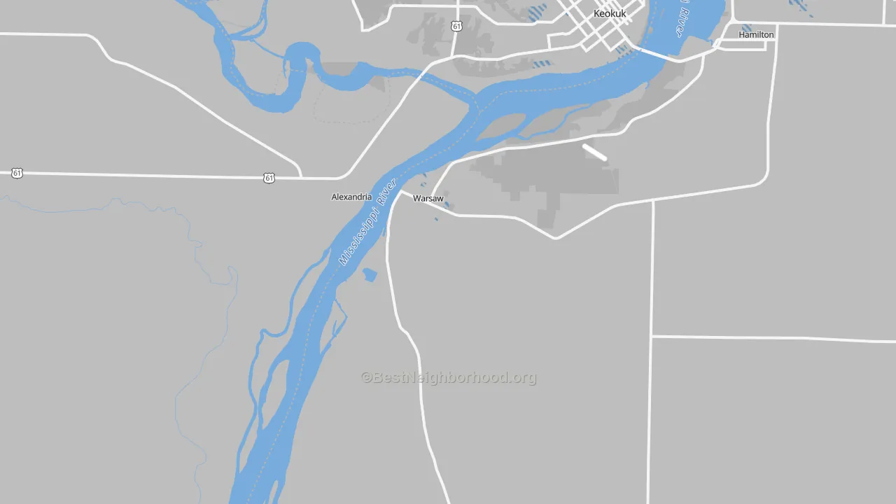 Transit Grade map of Warsaw, IL