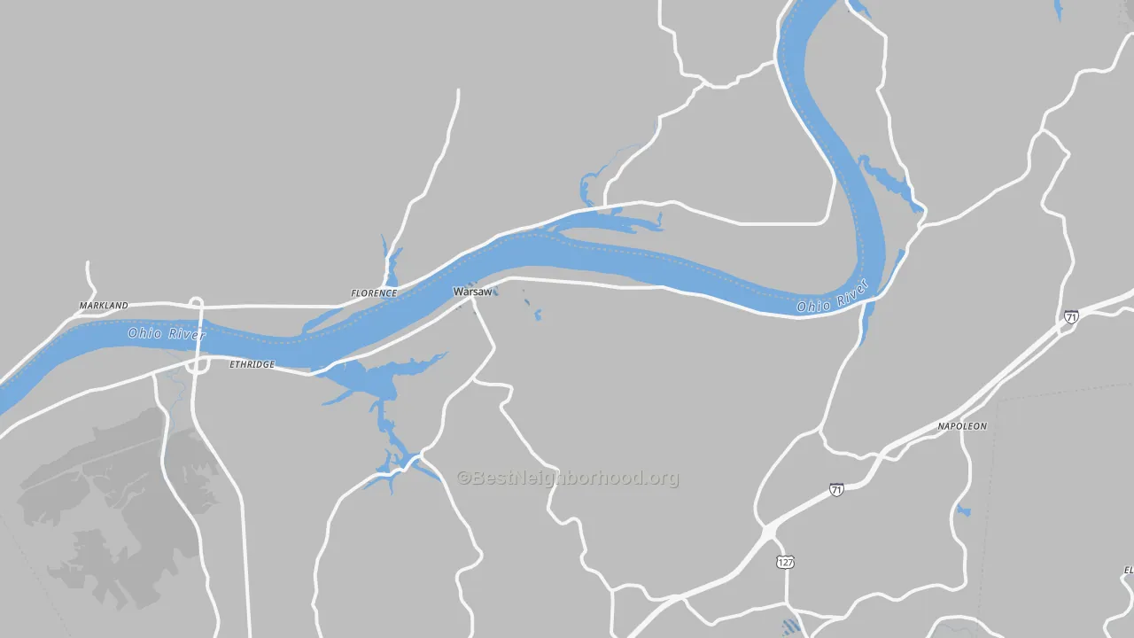 Transit Grade map of Warsaw, KY