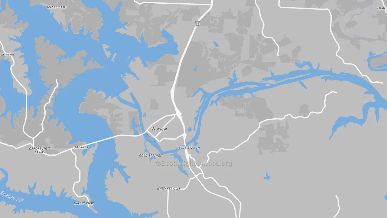 Transit Grade map of Warsaw, MO