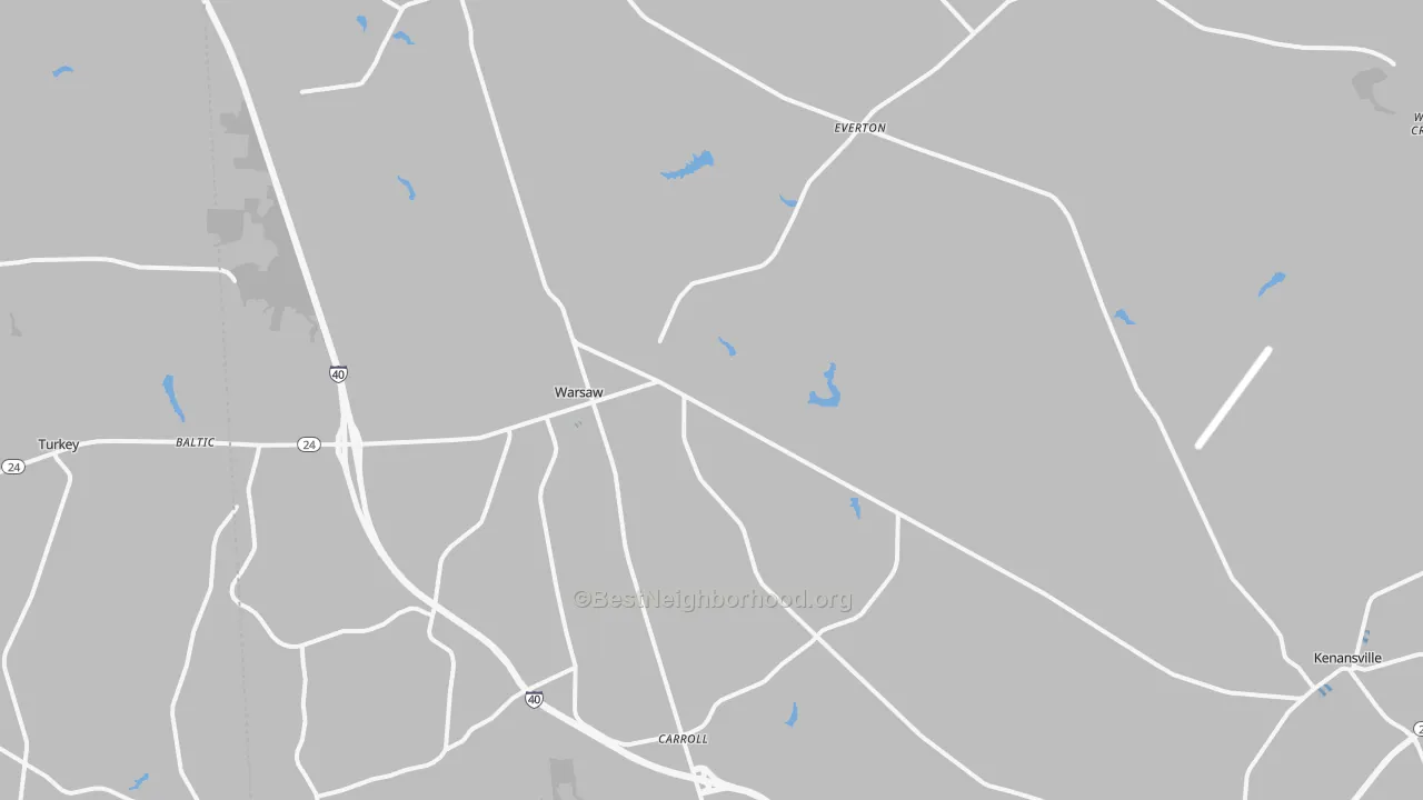 Transit Grade map of Warsaw, NC