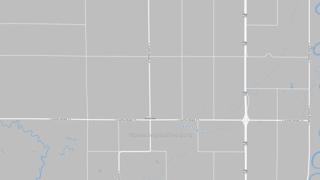 Transit Grade map of Warsaw, ND