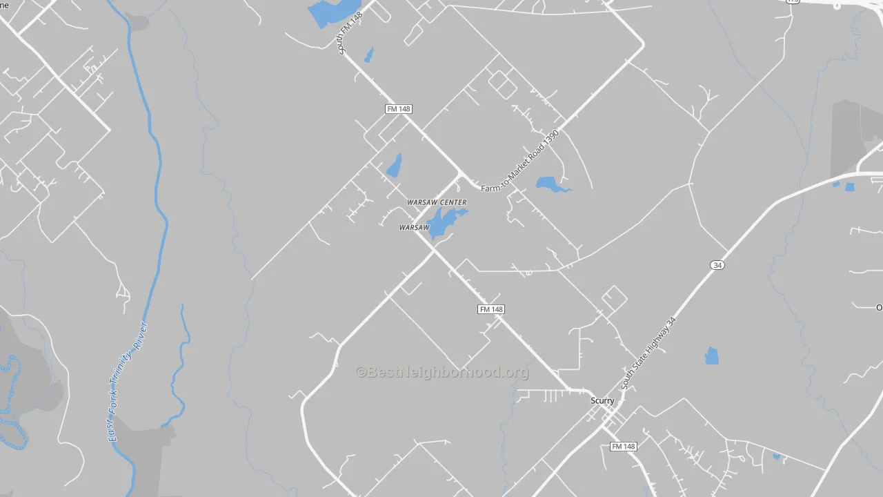 Transit Grade map of Warsaw, TX
