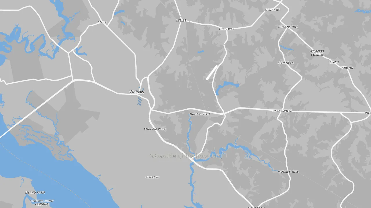 Transit Grade map of Warsaw, VA