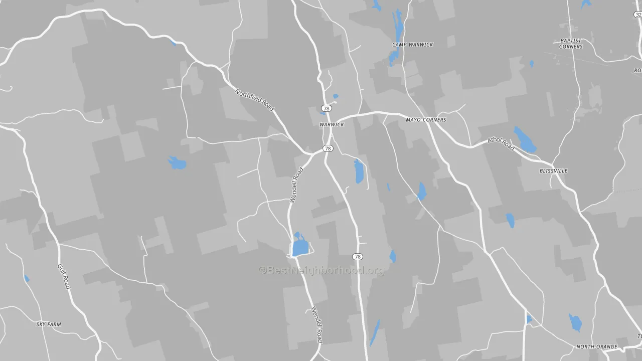 Transit Grade map of Warwick, MA