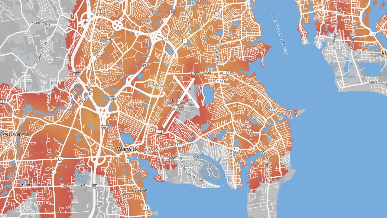 Transit Grade map of Warwick, RI