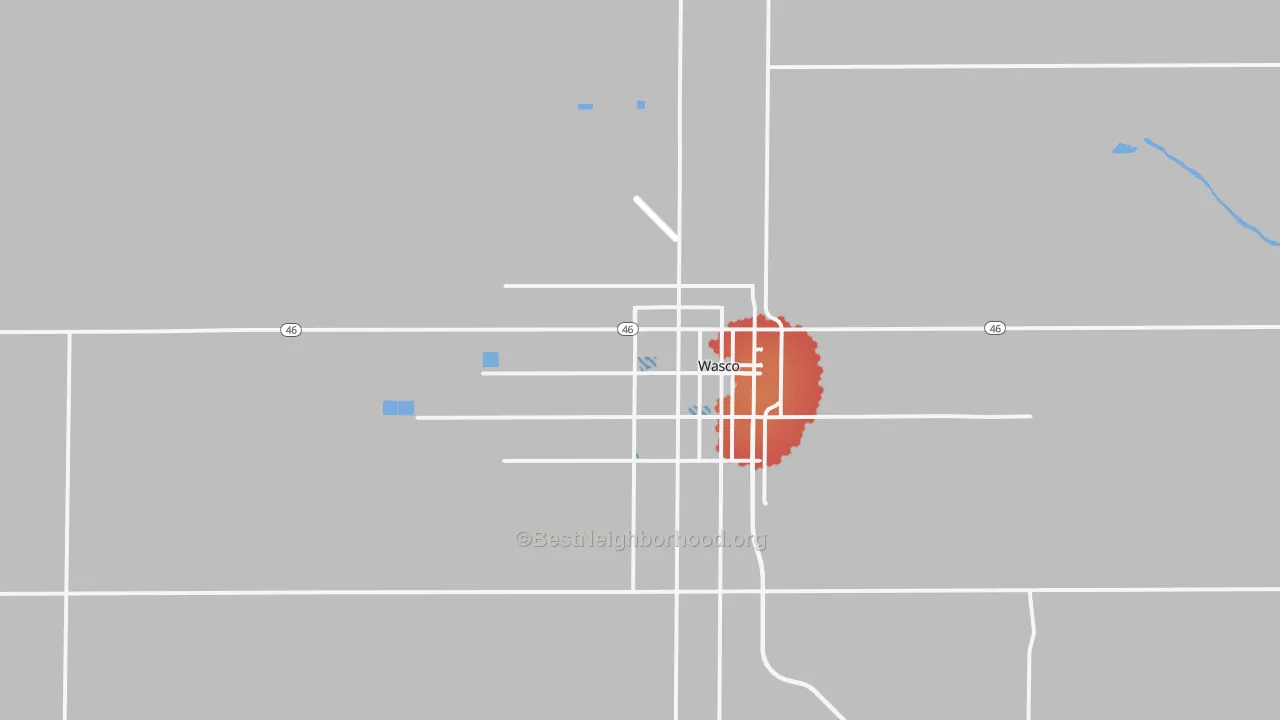 Transit Grade map of Wasco, CA