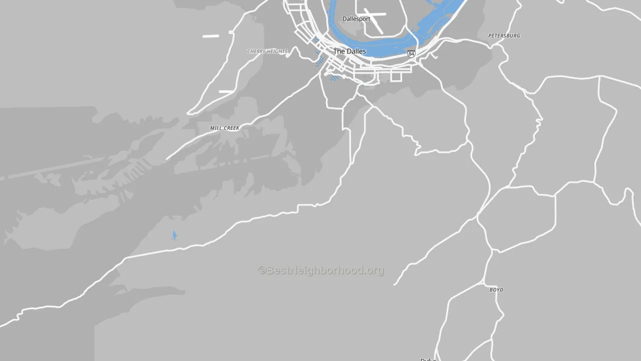 Transit Grade map of Wasco County, OR