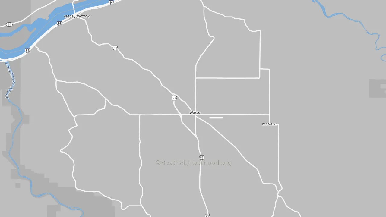 Transit Grade map of Wasco, OR