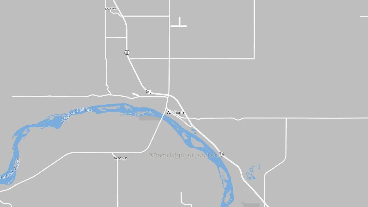 Transit Grade map of Washburn, ND