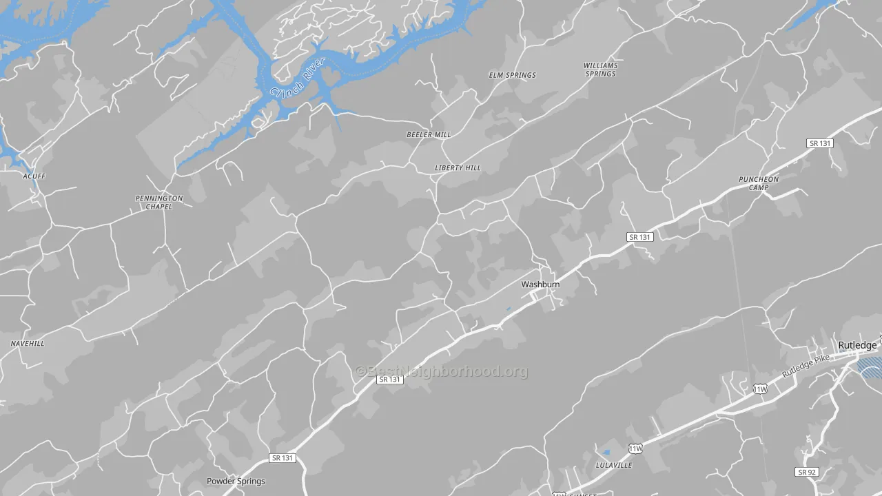 Transit Grade map of Washburn, TN
