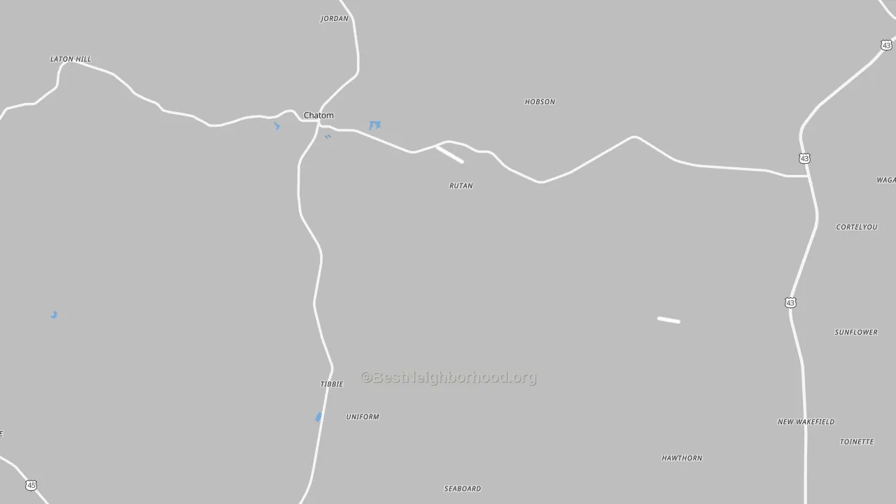 Transit Grade map of Washington County, AL