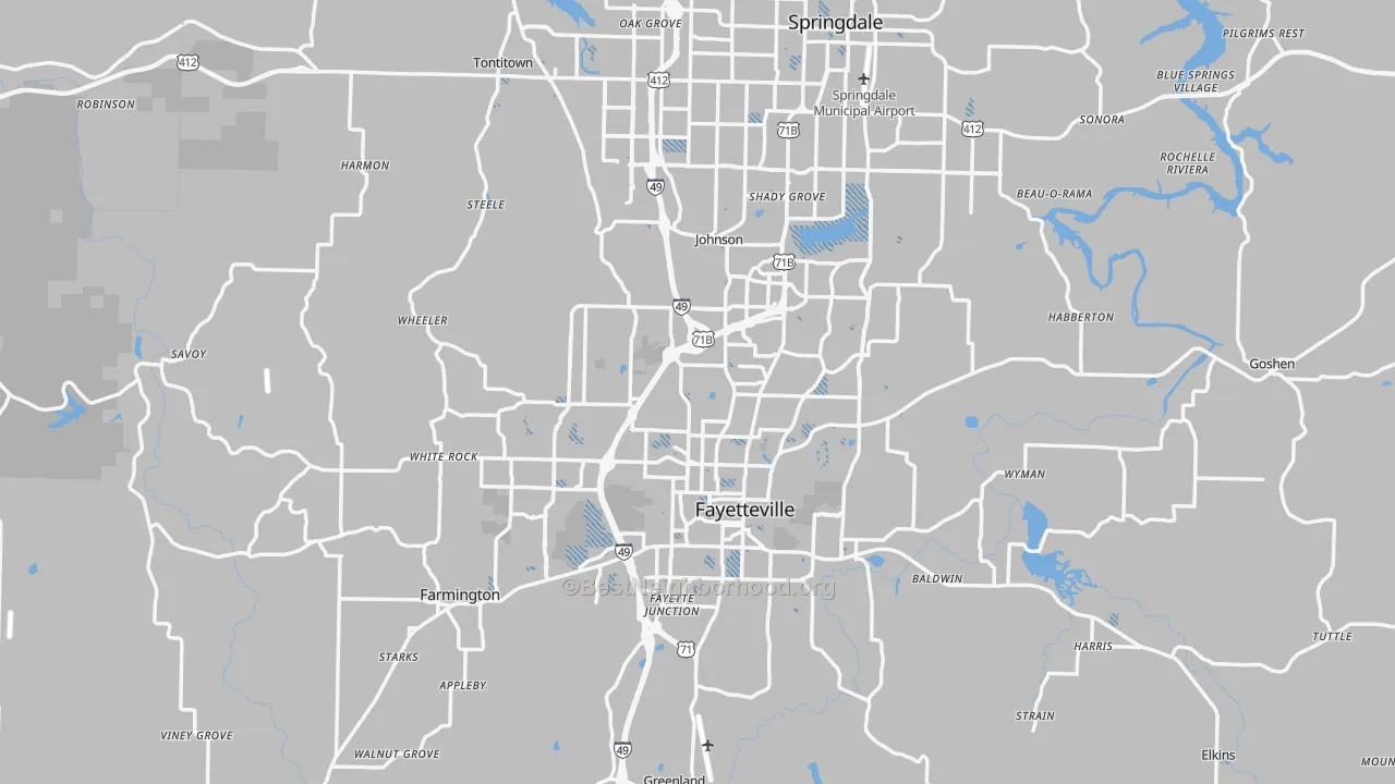Transit Grade map of Washington County, AR