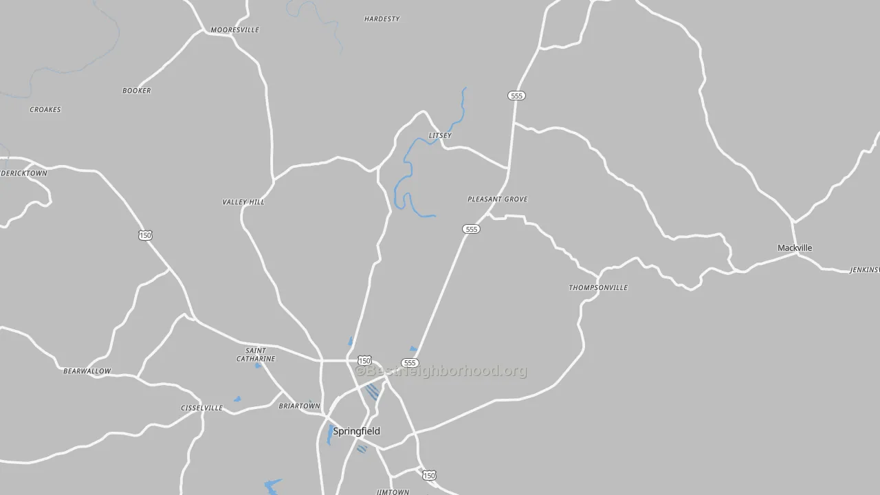 Transit Grade map of Washington County, KY