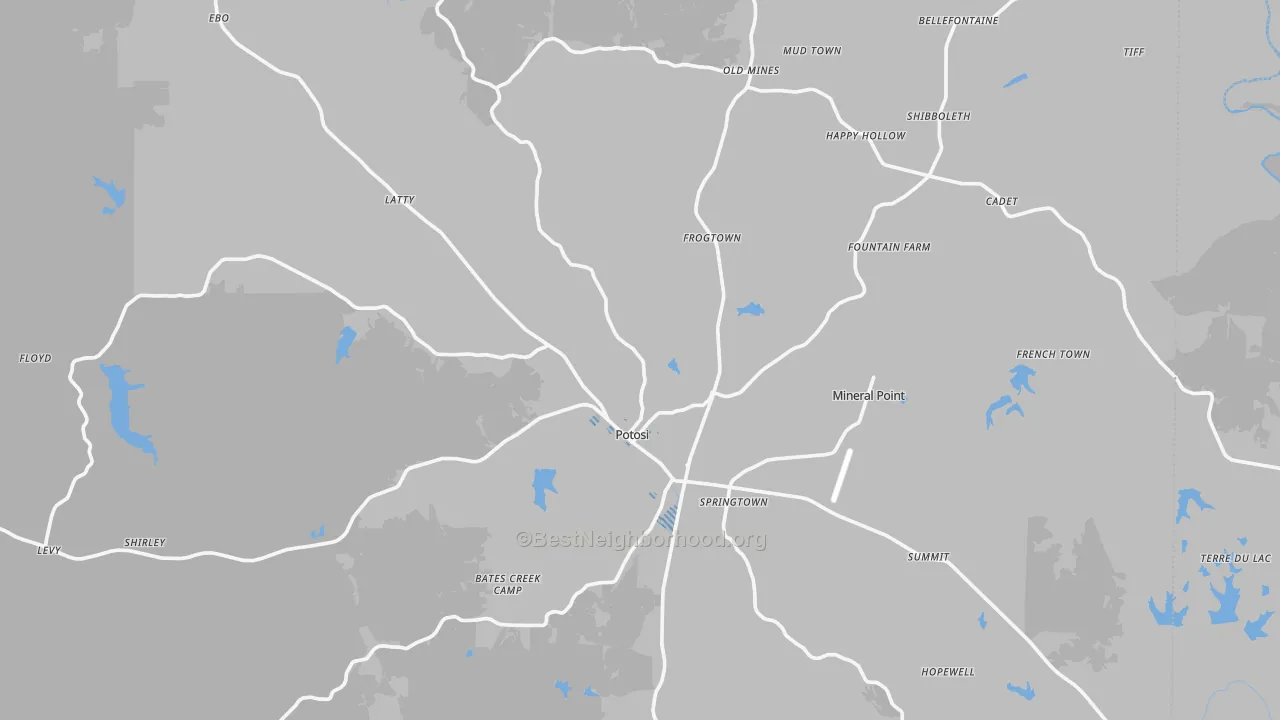 Transit Grade map of Washington County, MO