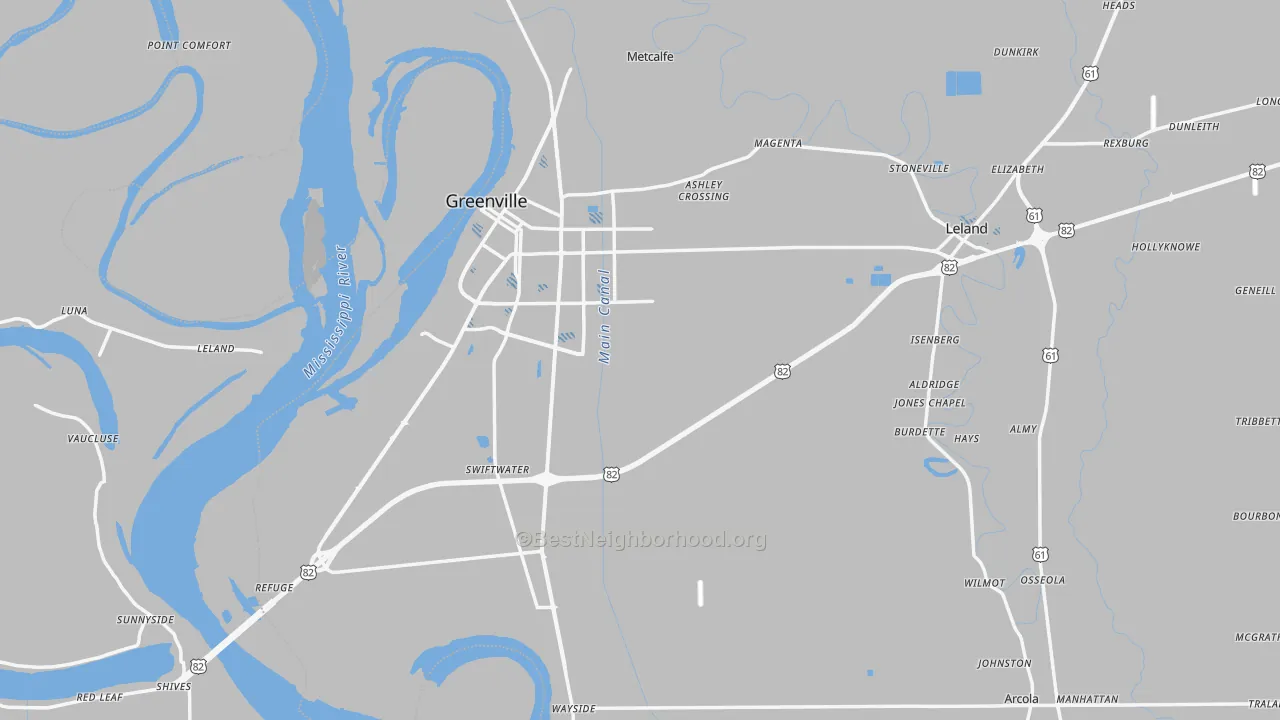 Transit Grade map of Washington County, MS