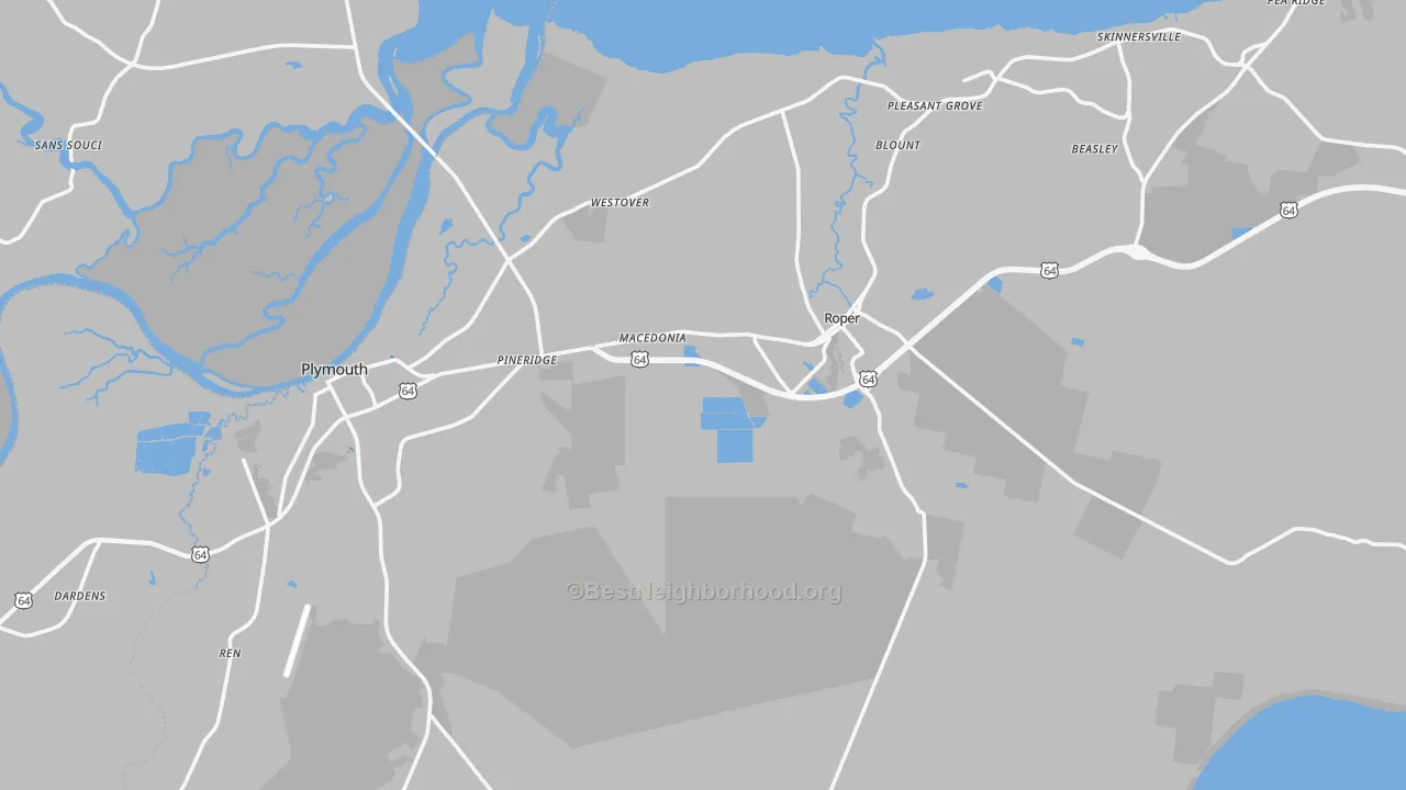 Transit Grade map of Washington County, NC