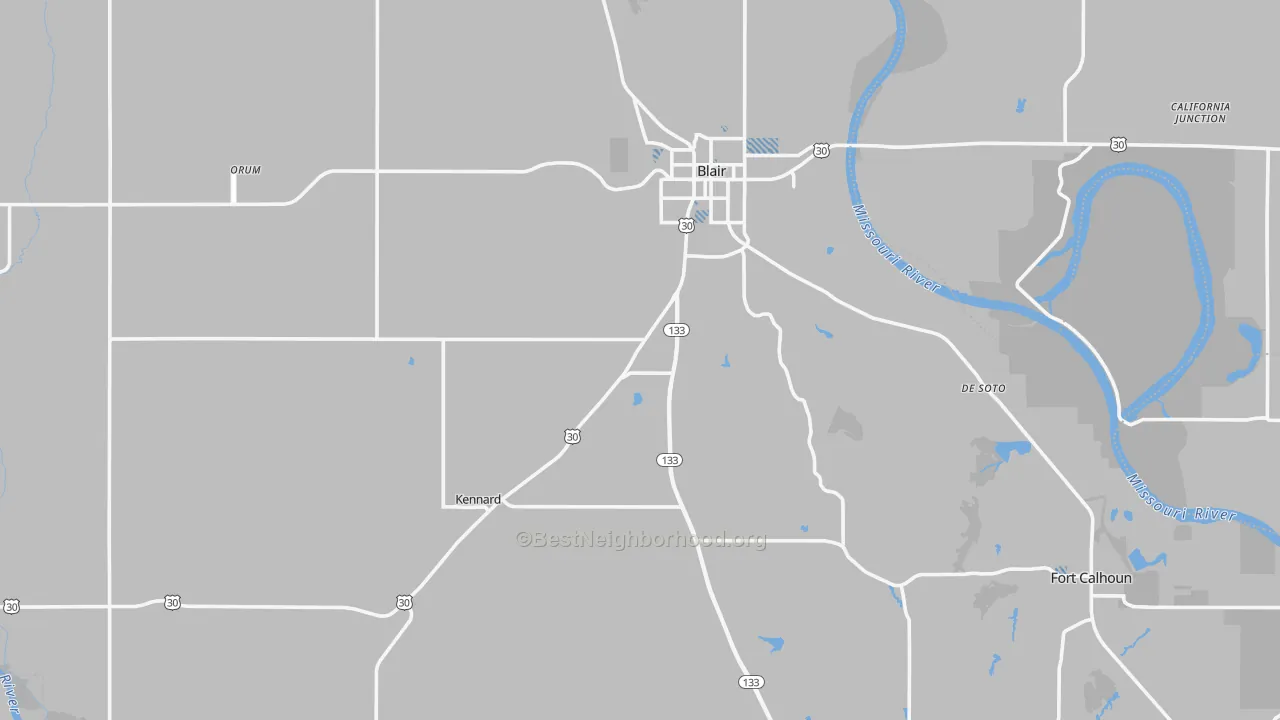 Transit Grade map of Washington County, NE