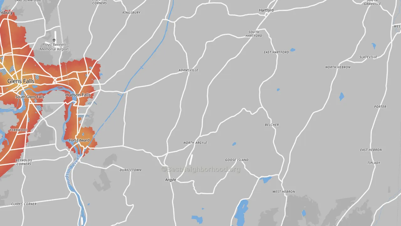 Transit Grade map of Washington County, NY