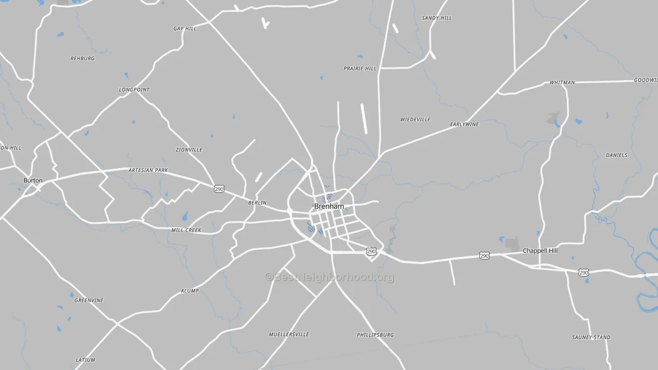 Transit Grade map of Washington County, TX