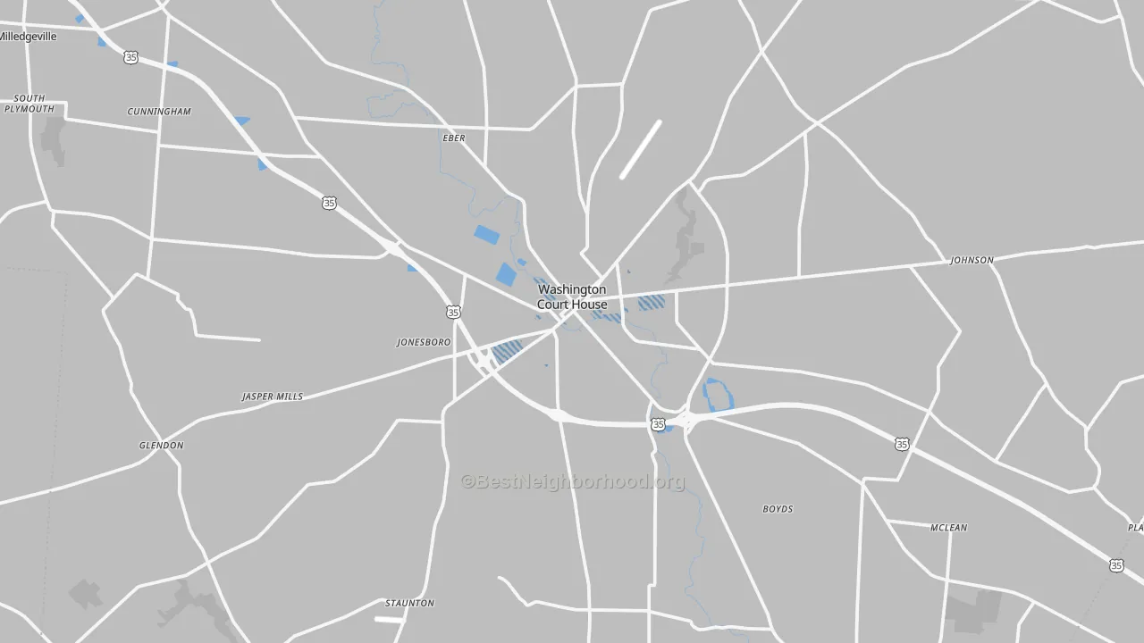 Transit Grade map of Washington Court House, OH