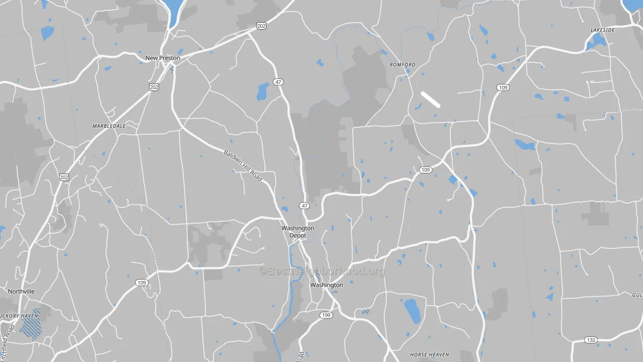 Transit Grade map of Washington Depot, CT