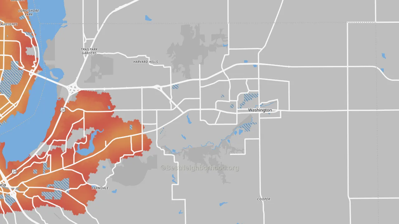 Transit Grade map of Washington, IL