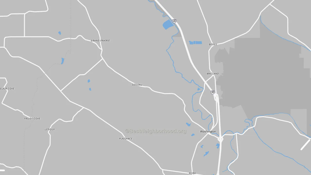 Transit Grade map of Washington, LA