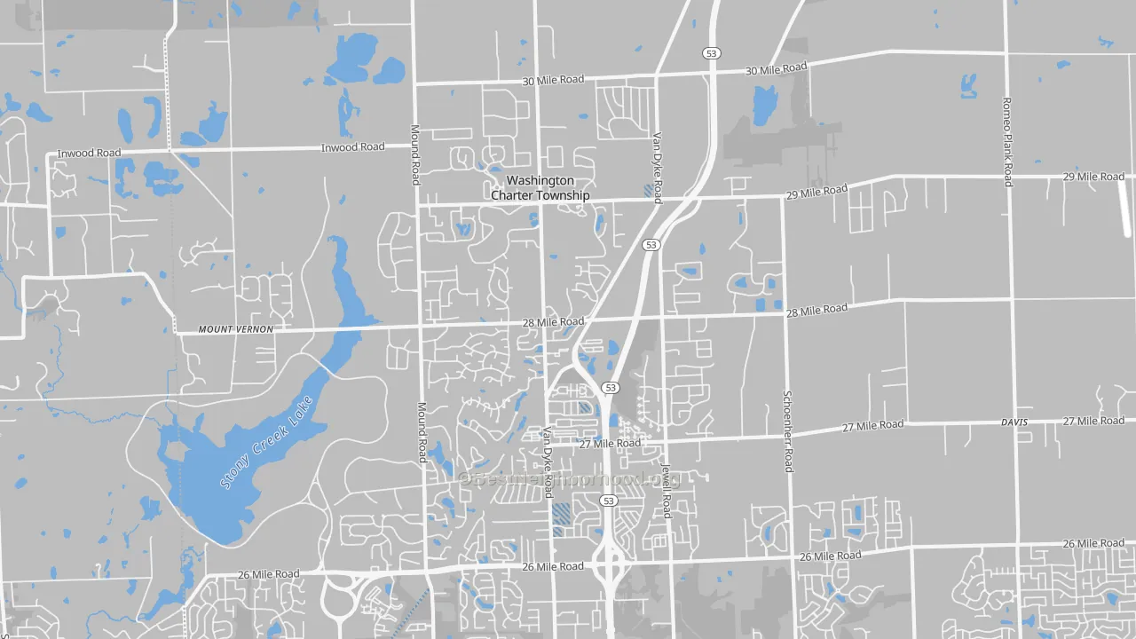 Transit Grade map of Washington, MI