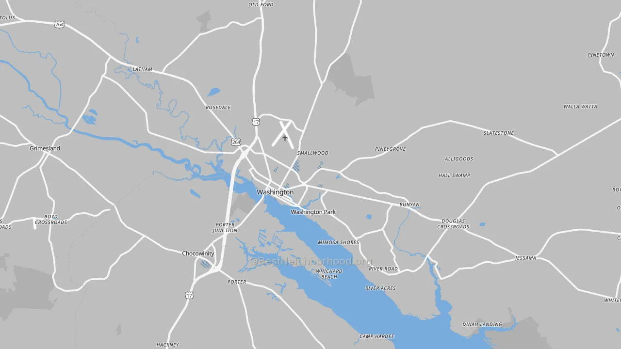 Transit Grade map of Washington, NC