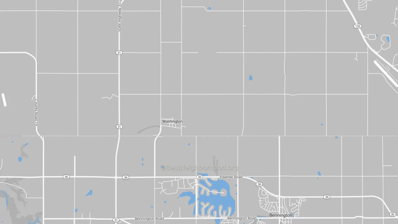 Transit Grade map of Washington, NE