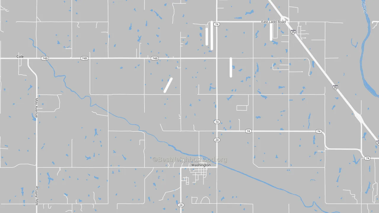 Transit Grade map of Washington, OK