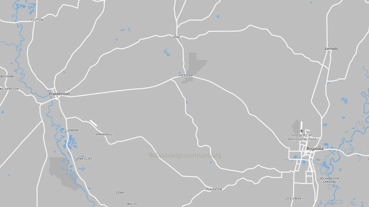 Transit Grade map of Washington Parish, LA