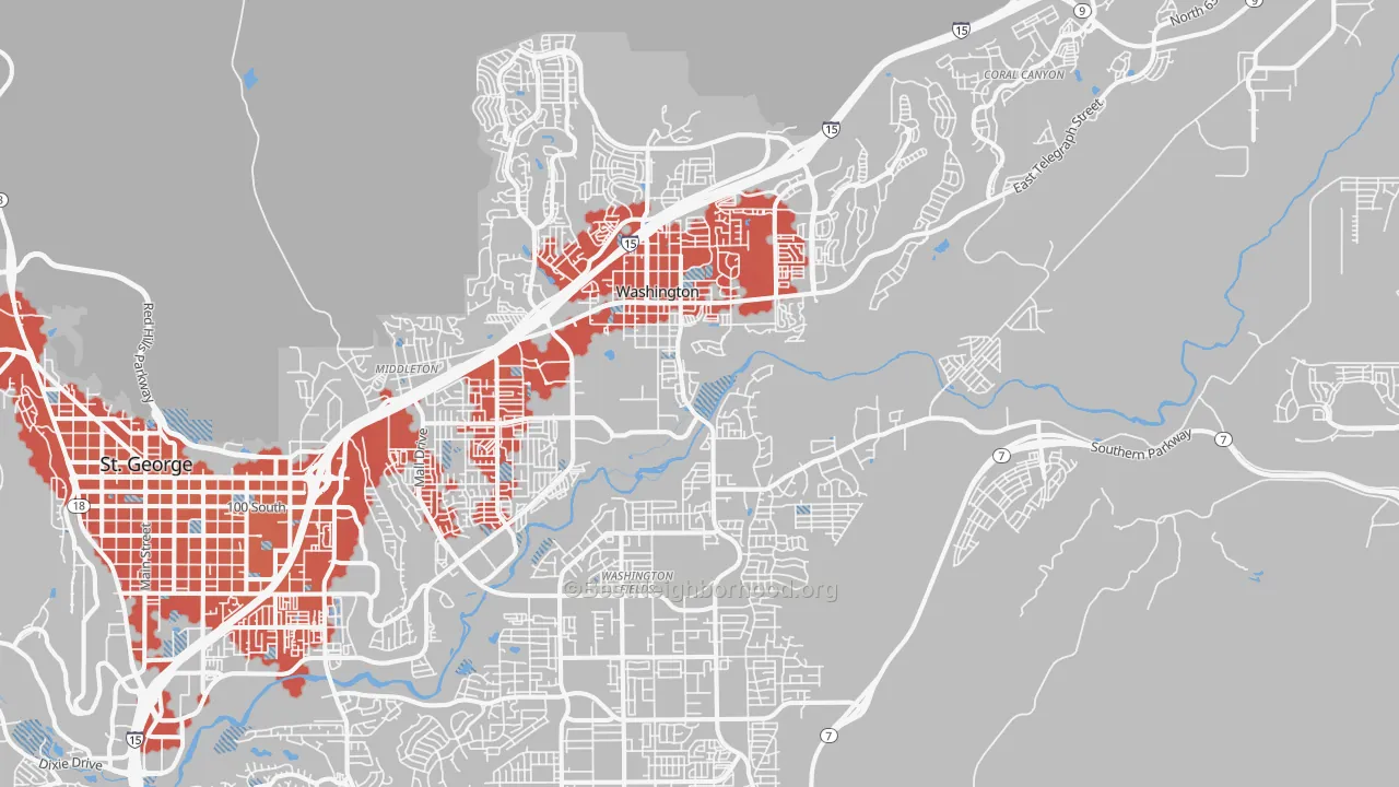 Transit Grade map of Washington, UT