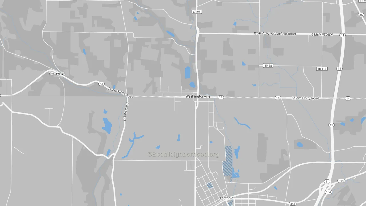 Transit Grade map of Washingtonville, OH