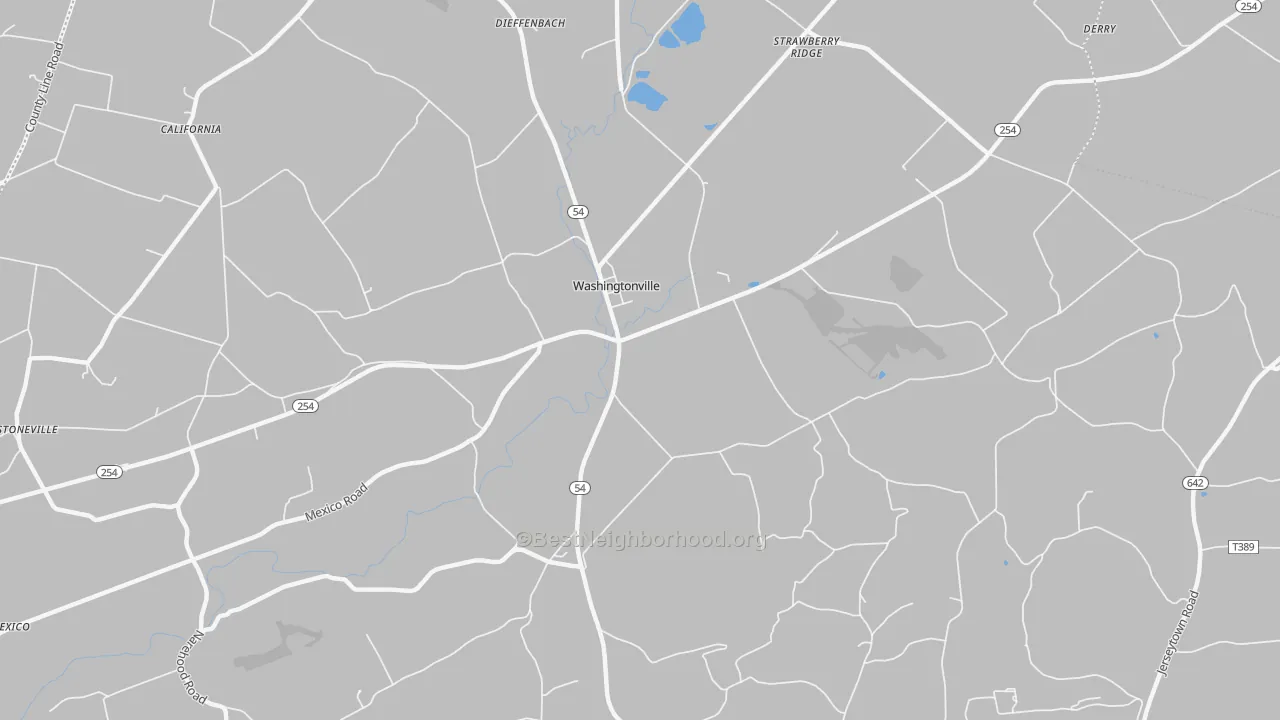 Transit Grade map of Washingtonville, PA