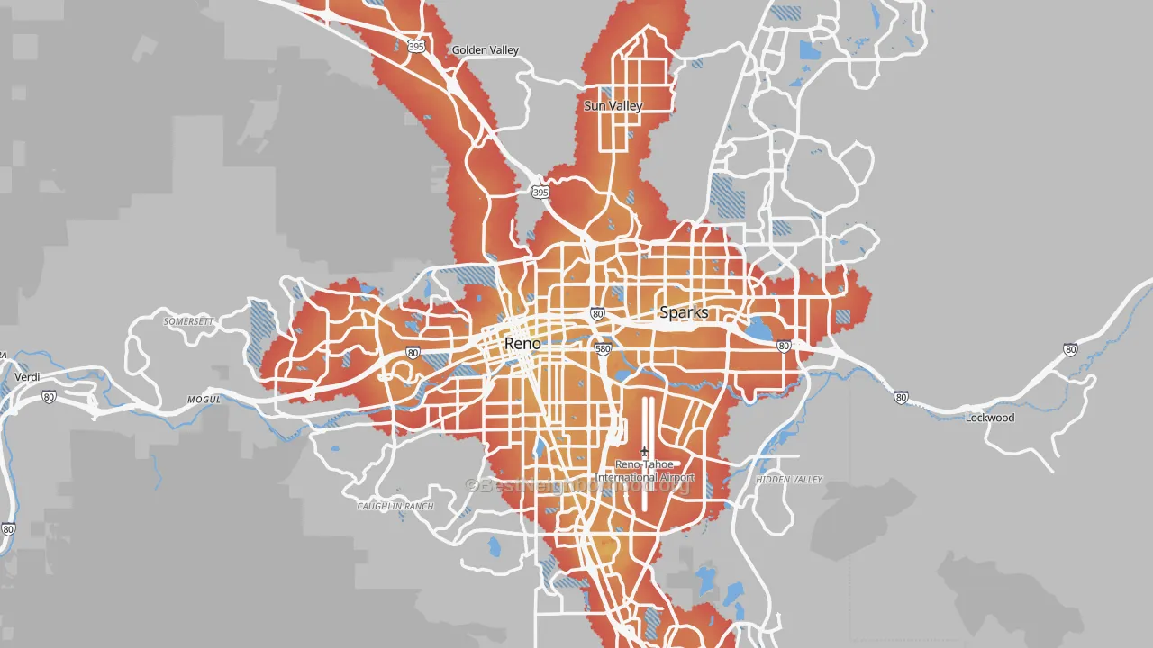 Transit Grade map of Washoe County, NV