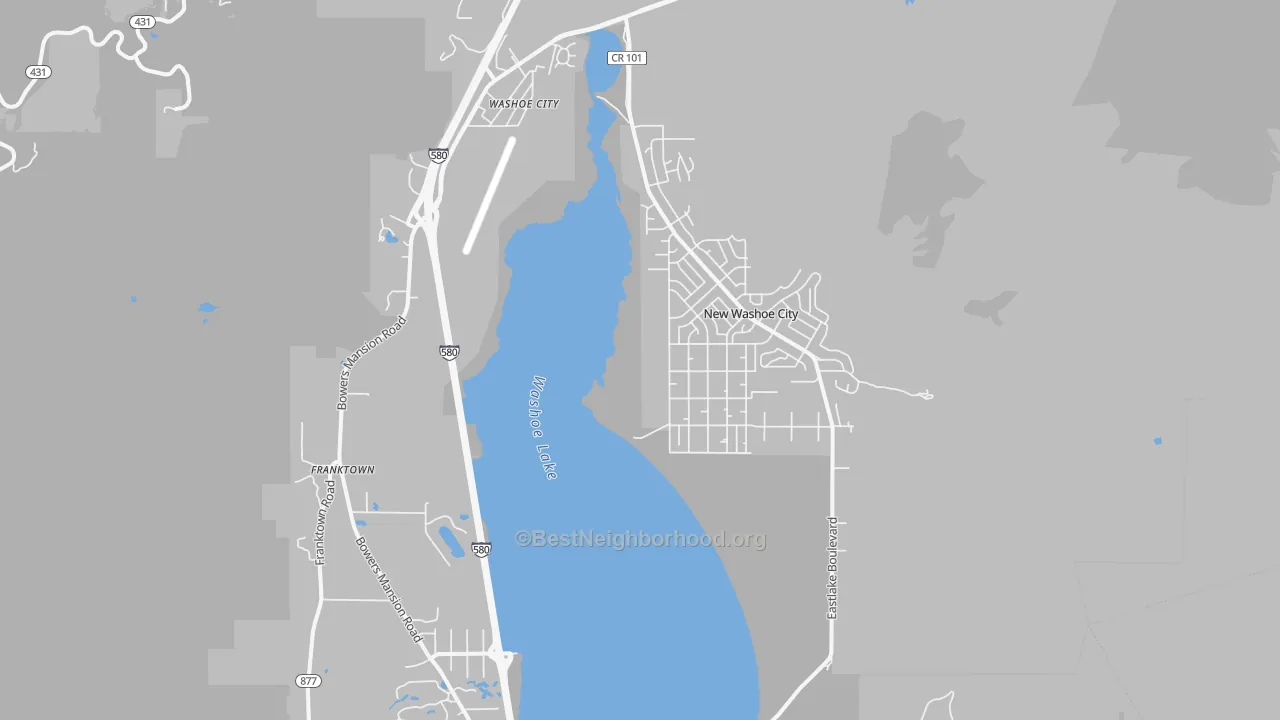 Transit Grade map of Washoe Valley, NV