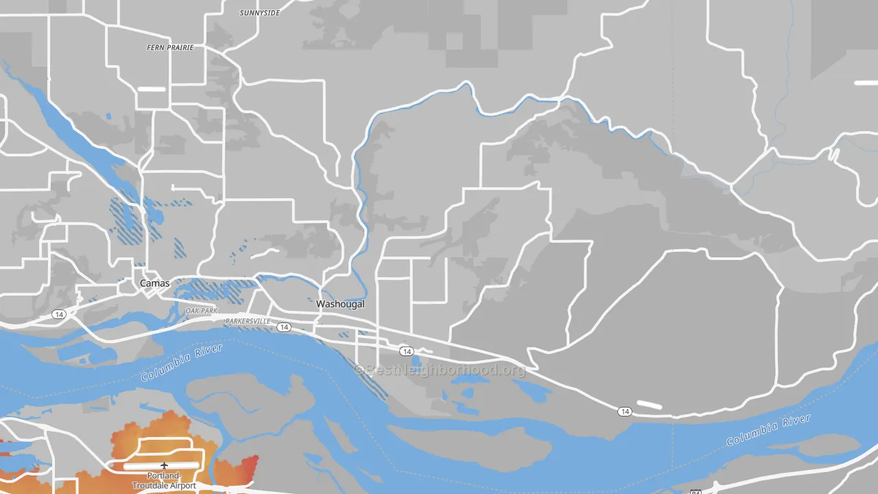 Transit Grade map of Washougal, WA