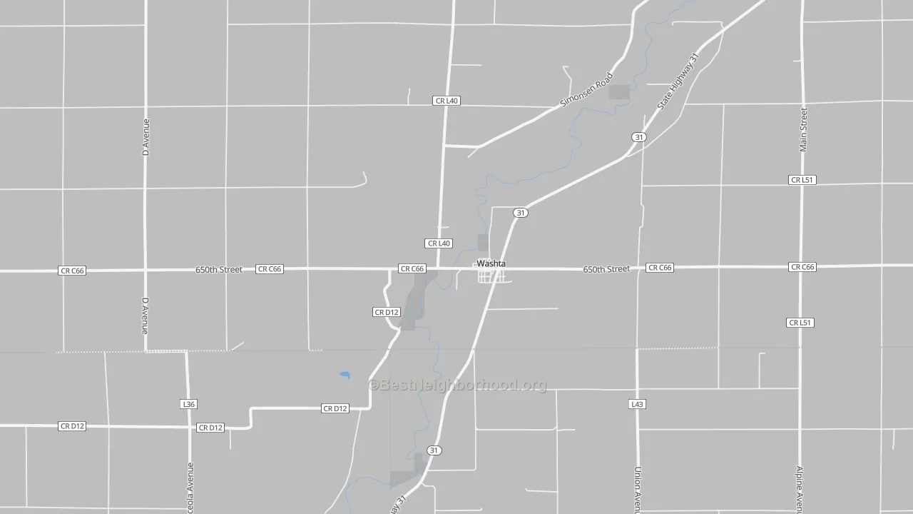 Transit Grade map of Washta, IA