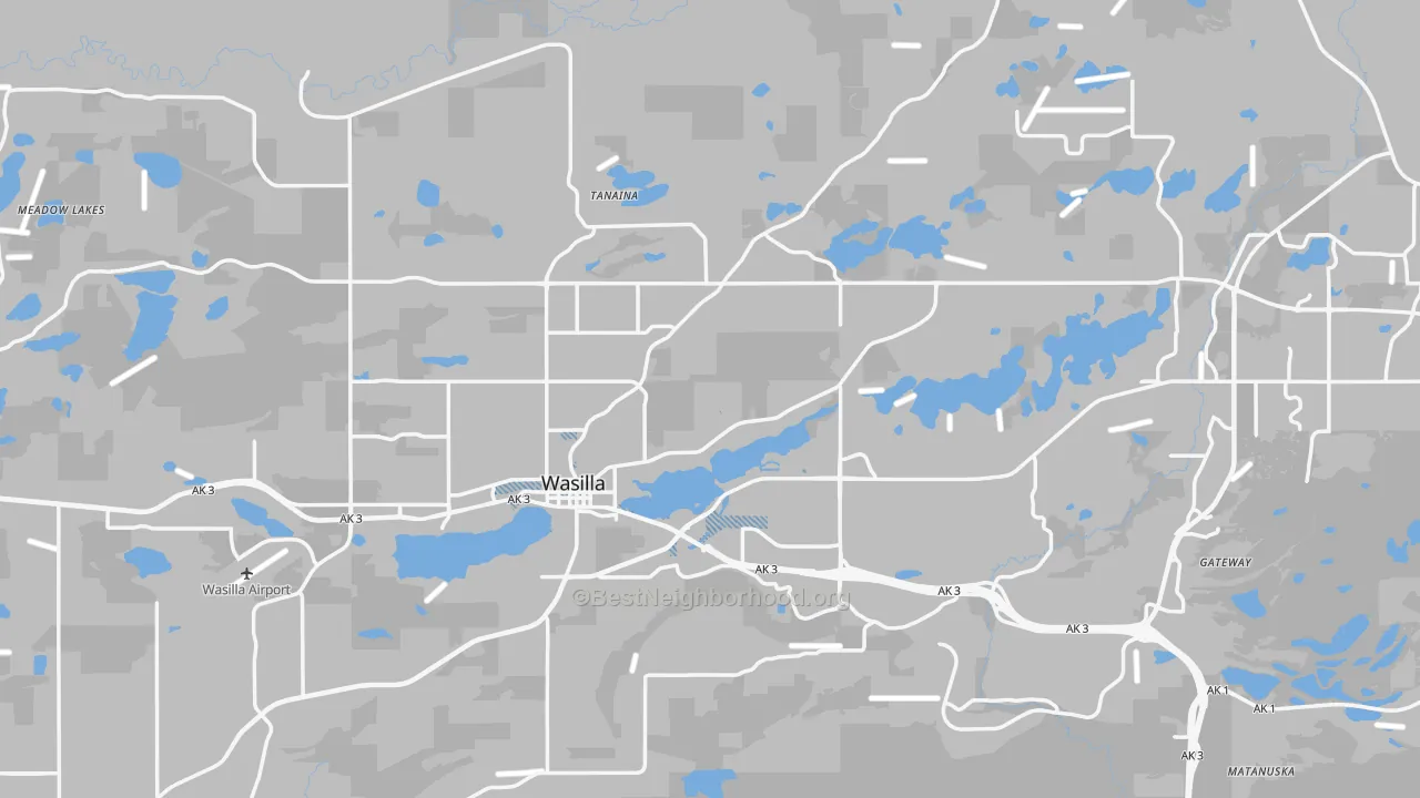 Transit Grade map of Wasilla, AK