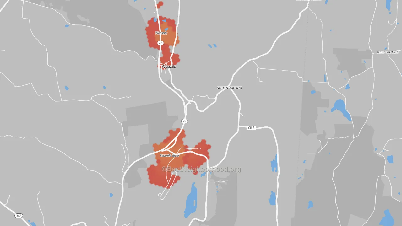 Transit Grade map of Wassaic, NY