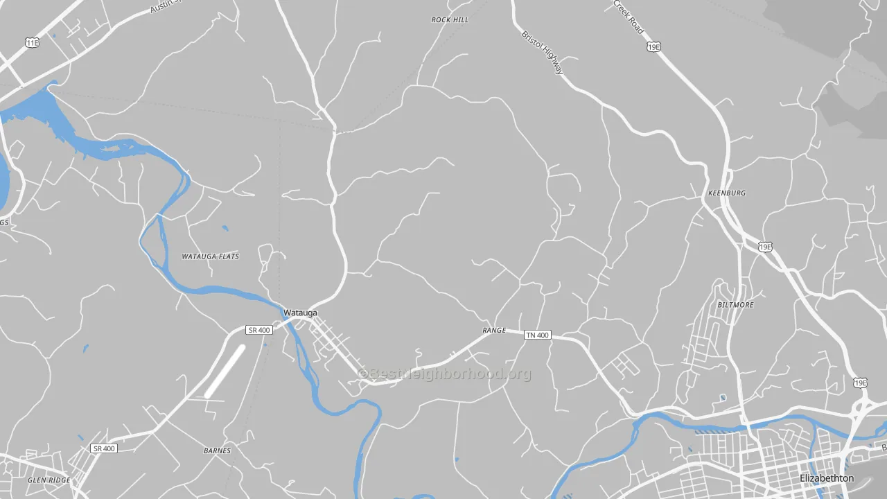 Transit Grade map of Watauga, TN