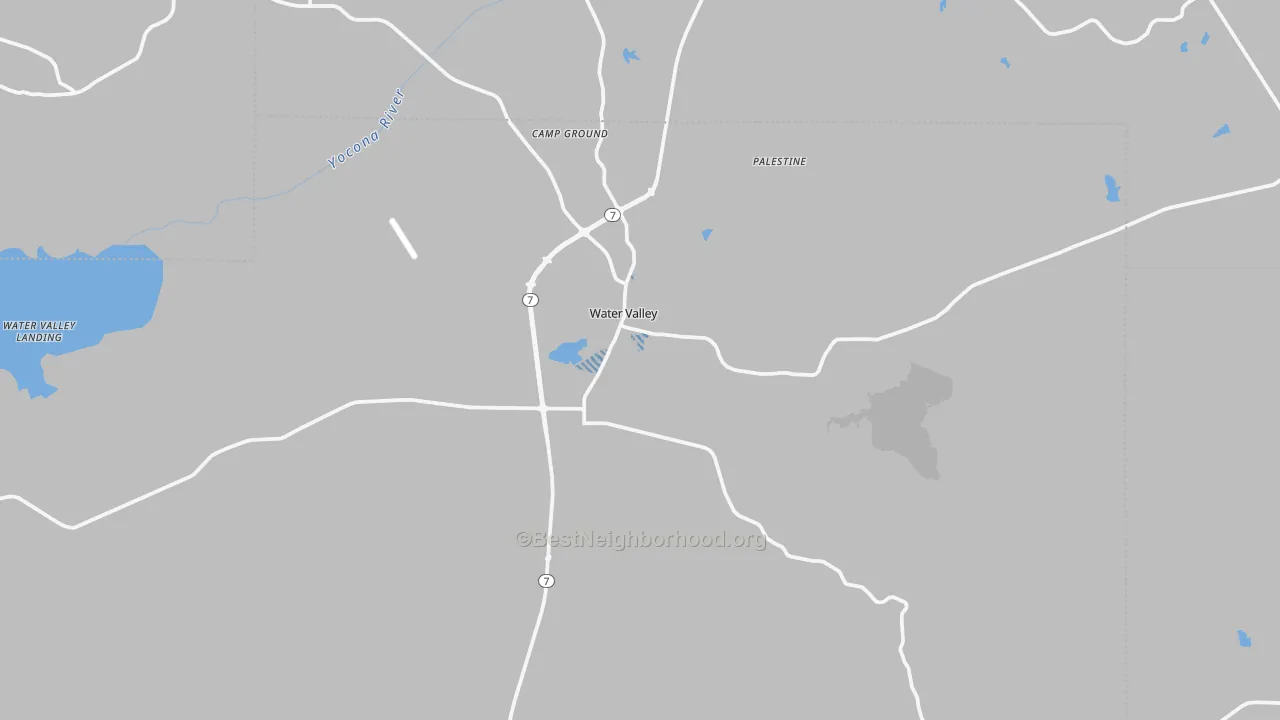 Transit Grade map of Water Valley, MS