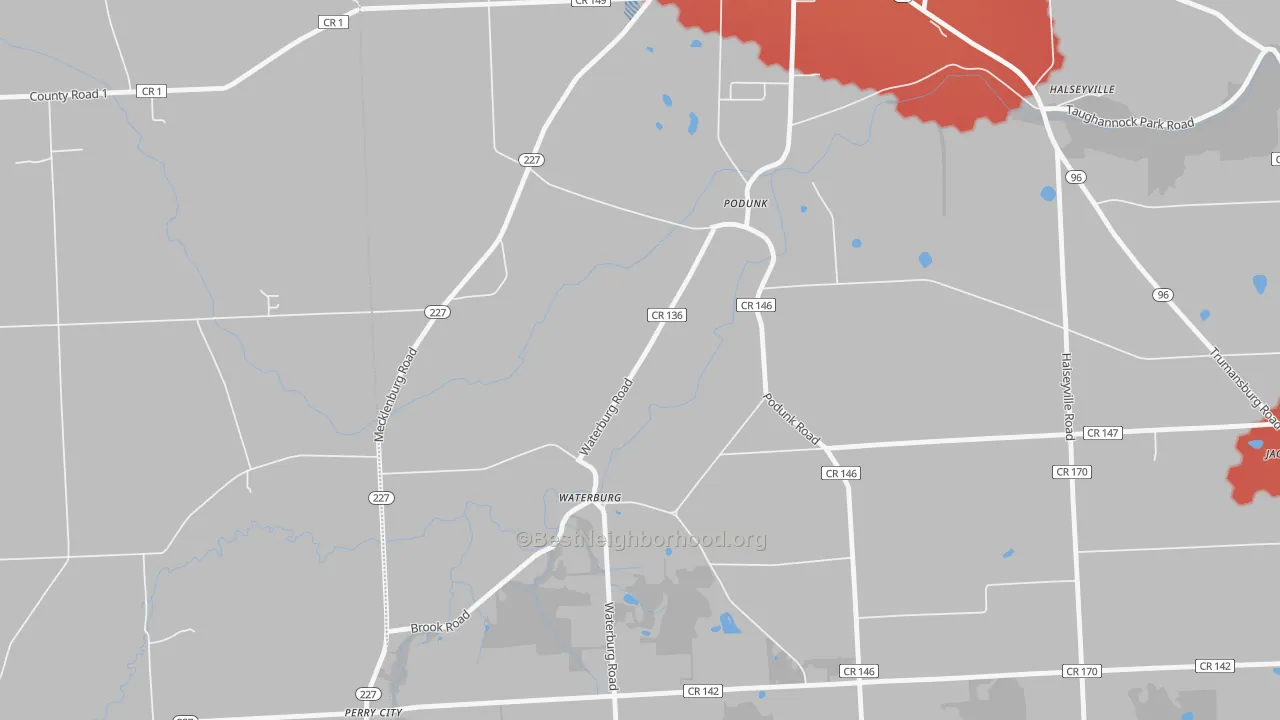Transit Grade map of Waterburg, NY