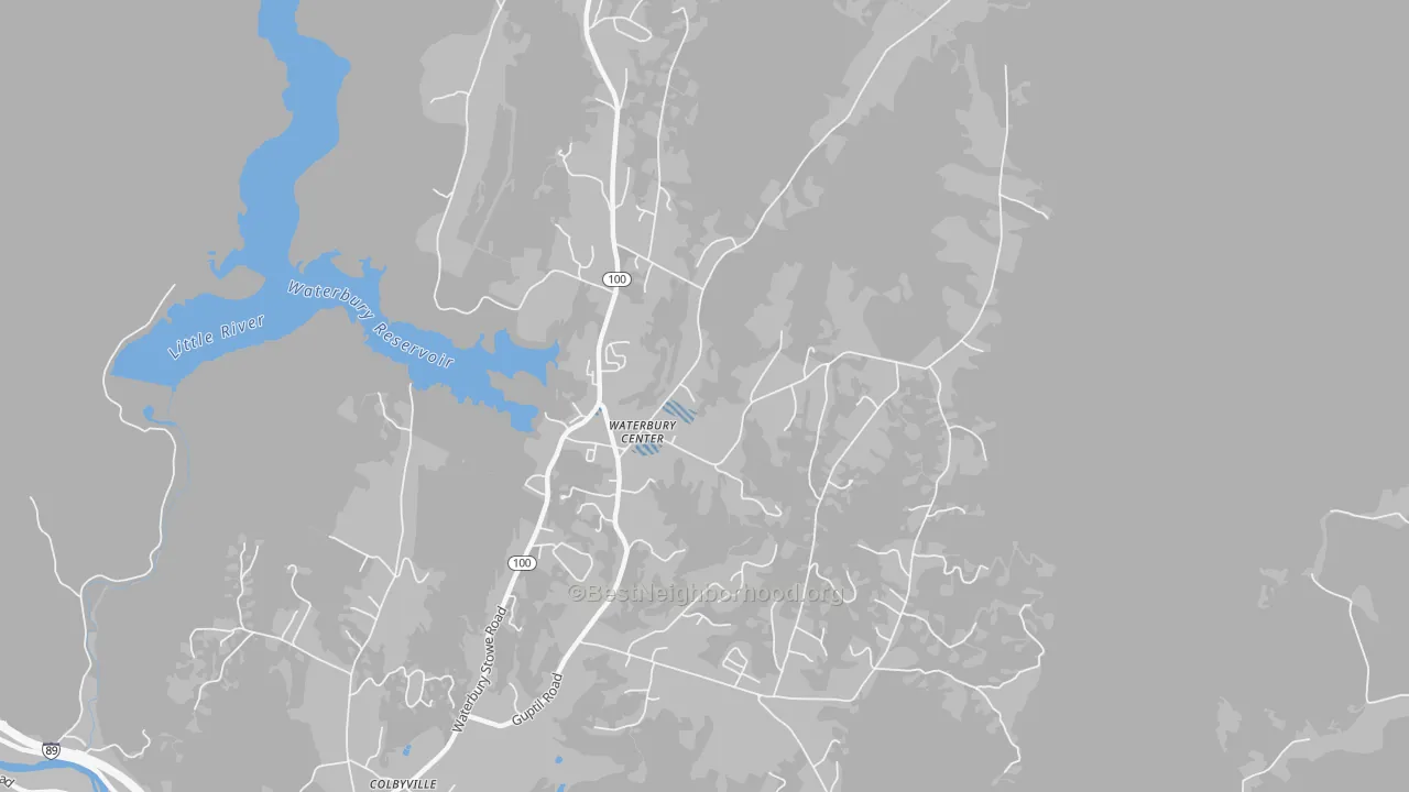 Transit Grade map of Waterbury Center, VT