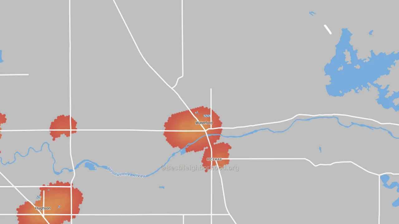 Transit Grade map of Waterford, CA